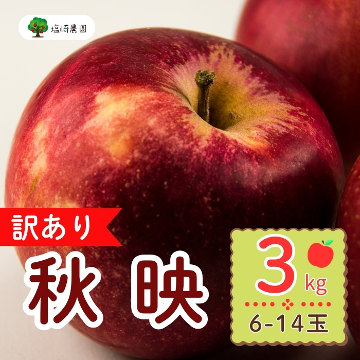 【先行予約】【訳あり】秋映（あきばえ）約3kg（6-14玉） 規格外 （7-A26-1）