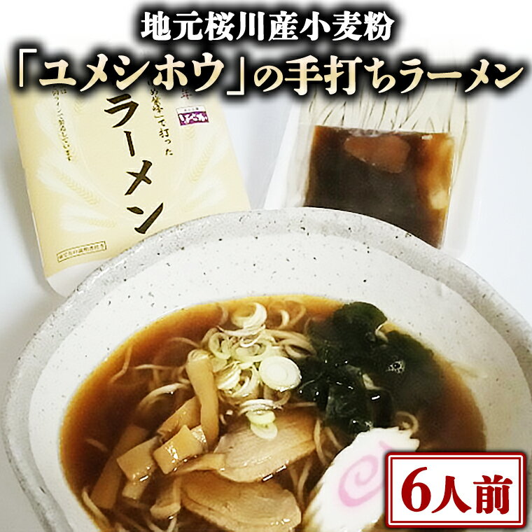 【ふるさと納税】【手打ちラーメン・6人前セット】地元 桜川産 小麦粉 「 ユメシホウ 」 使用 手打ち 生ラーメン ラーメン