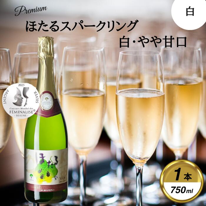 【ふるさと納税】岩手くずまきワイン　スパークリング　【ほたるスパークリング・白:750ml】　1本【1648943】