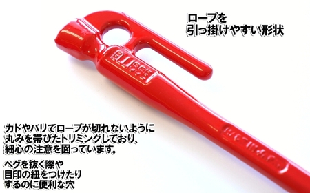 鍛造ペグ（エリッゼステーク） 38㎝×8本セット  レッド キャンプ用品 アウトドア用品 燕三条製 [村の鍛冶屋]【026S039】