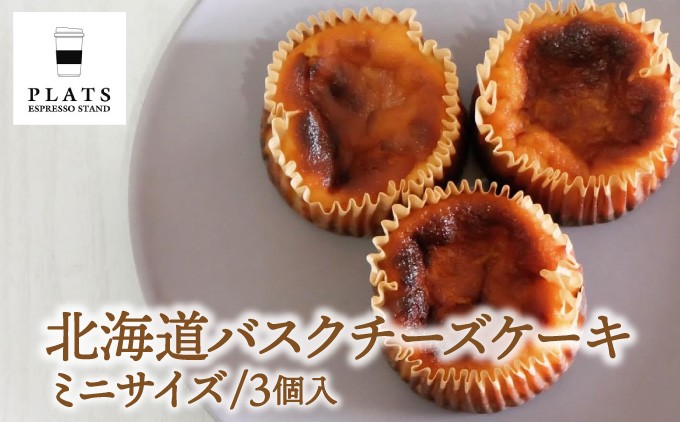 
            【岩見沢市のカフェが手がけた逸品】北海道バスクチーズケーキ　ミニサイズ（3個入）【45108】
          