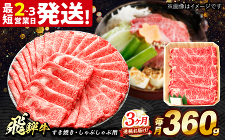 【3回定期便】 飛騨牛 すき焼き しゃぶしゃぶ 両用 360g ロース 肩ロース 多治見市 / 養老ミート 冷凍 赤身 和牛 ギフト[THG020]