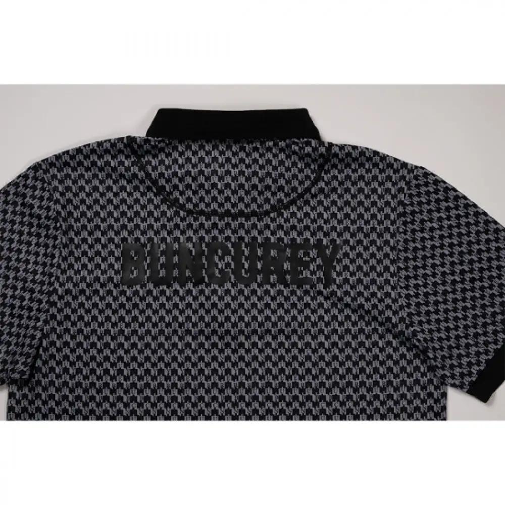 BUNCUREY　ゴルフウェア　モノグラム半袖ポロシャツ（BM23SS-01-006）ブラック／サイズ4