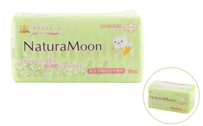 ナチュラムーン生理用品　昼用羽付き16個入×24個（1ケース） ファッション 女性 レディース 雑貨 日用品 防災 防災グッズ