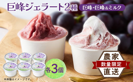 
                  福岡県　巨峰100%と巨峰とミルクのミックスジェラート(各80ml3個　合計6個セット)(大牟田市)【1625457】
                