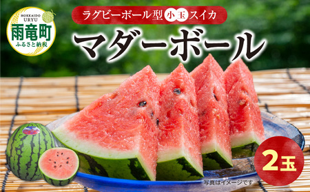 【関東地方までの配送】北海道雨竜町産 小玉スイカ 「マダーボール」2玉 赤肉 スムージー スイカ割り 糖度高め 夏 キャンプ ピューレ 海水浴 すいか 西瓜 甘い 果物 フルーツ 産地直送 お取り寄せ 北海道 雨竜町