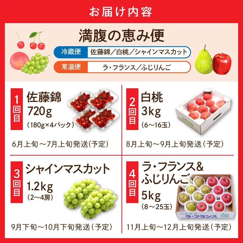 2027年 4回 定期便 フルーツ王国 満腹の恵み便 定期便 くだもの