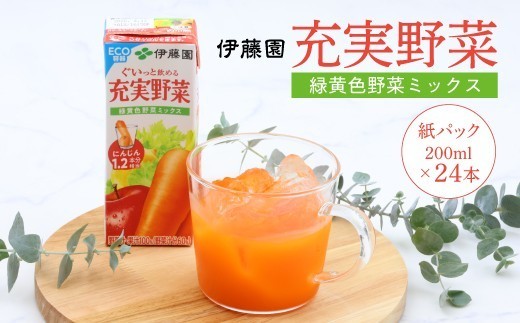 【10営業日以内発送】伊藤園 充実野菜 緑黄色野菜ミックス 紙パック 200ml 24本 スピード発送 紙パック 野菜ジュース 伊藤園 充実野菜 野菜ジュース　013-G-IT011