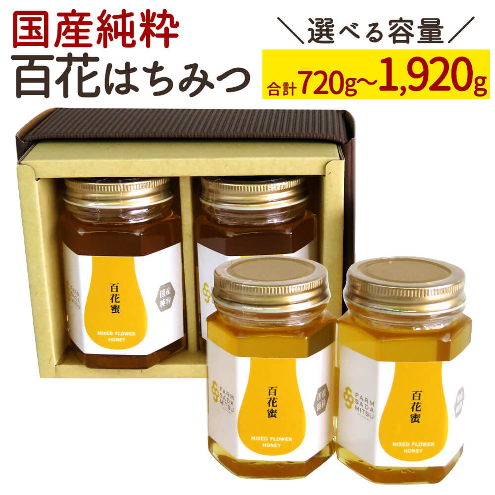【ふるさと納税】＜選べる 容量＞はちみつ 百花蜜 合計720g～合計1,920g 蜂蜜 国産純粋 百花蜂蜜 国産 ハチミツ 純粋はちみつ 九州産 福岡県産 ギフト 贈り物 送料無料