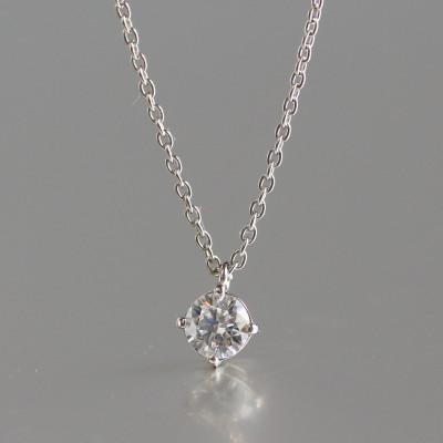 ふるさと納税 大津市 プラチナ900【0.2ct ラボダイヤモンドネックレス】クラウン 王冠 未来の輝き 一粒ペンダント