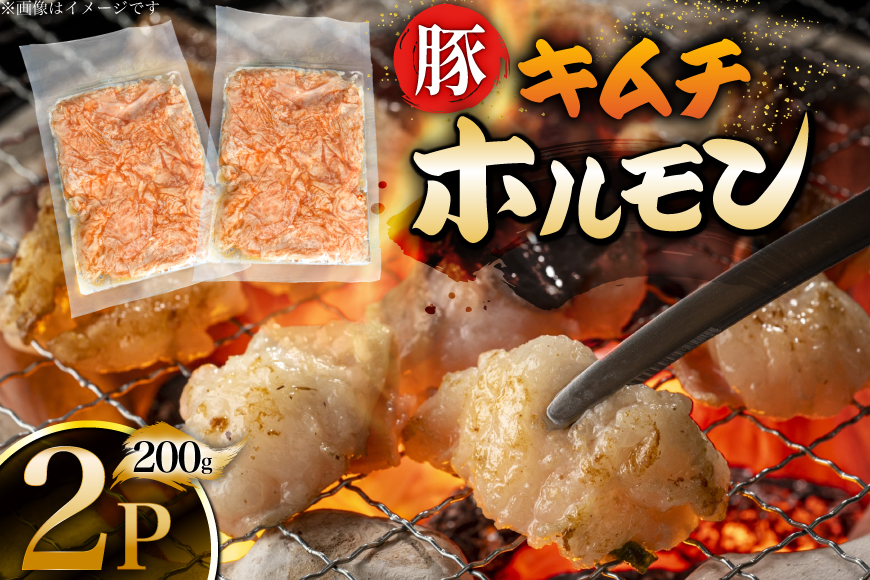 豚肉 キムチホルモン 200g 2パック [丸正斎藤商行 北海道 砂川市 12260950] ホルモン 小分け 冷凍 セット おつまみ 晩酌 おかず ごはんのおとも ご飯のお供 キムチ