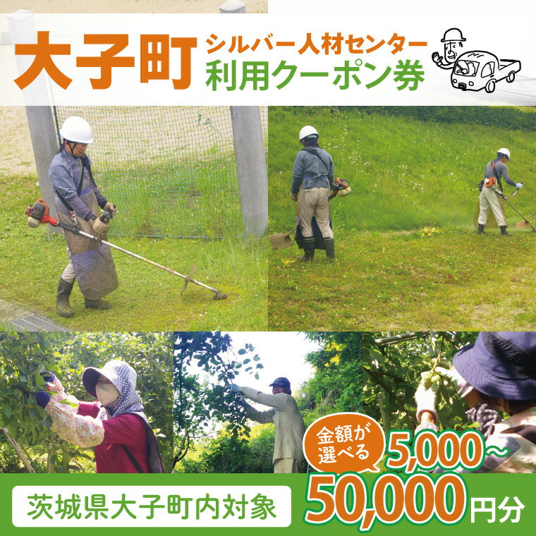 【ふるさと納税】【選べる金額】【大子町内限定】大子町シルバー人材センター　利用クーポン券｜利用券 チケット 補助 代行 庭 空き地 草刈り 除草 お墓 清掃 家 片付け 窓拭き 茨城県