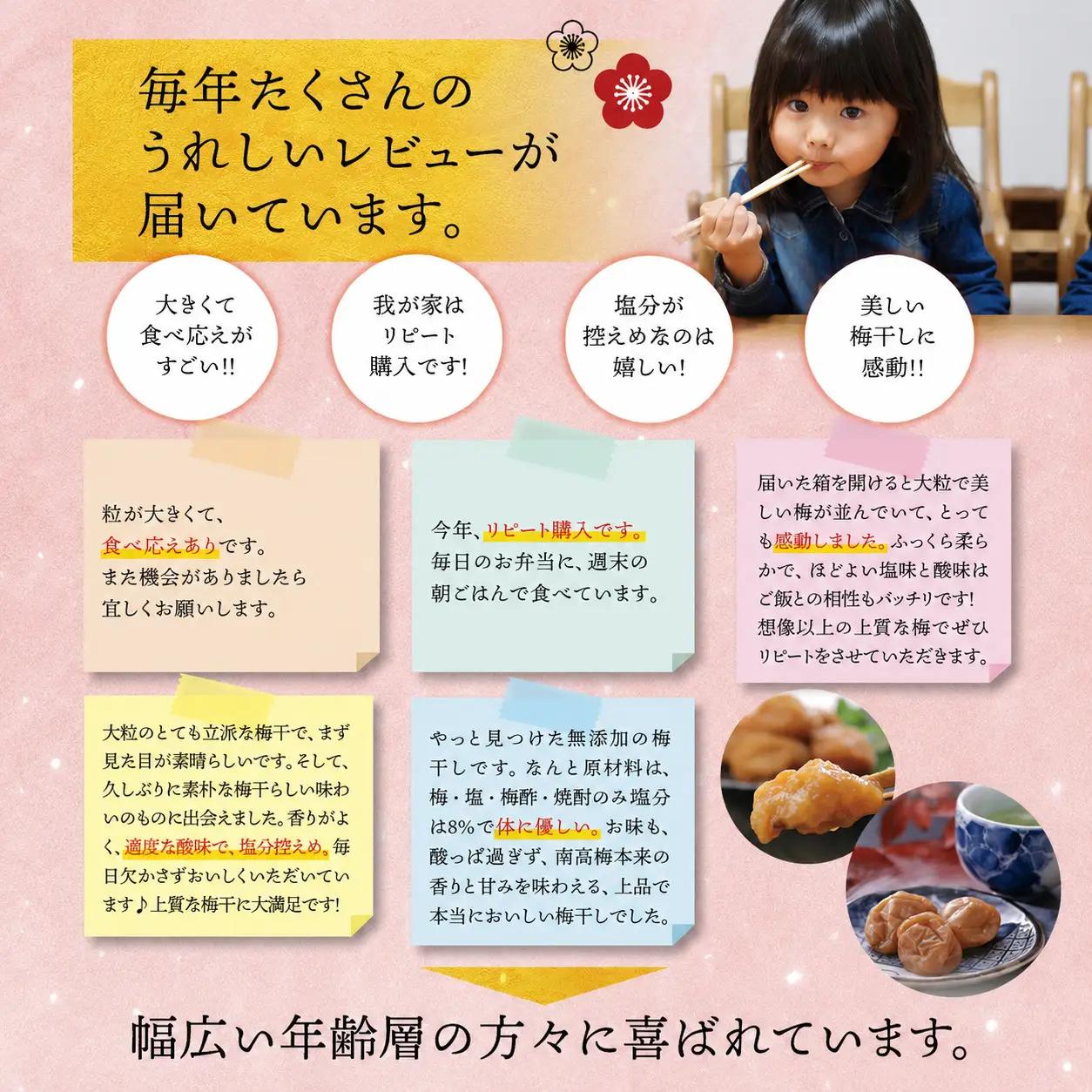 梅干し 紀州南高梅干し 無添加 1.4kg ご家庭用【inm500C】