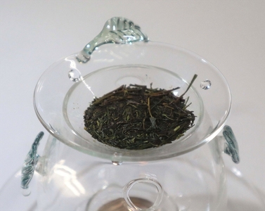 耐熱ガラス製 木の葉モチーフのガラス茶香炉セット [C379]