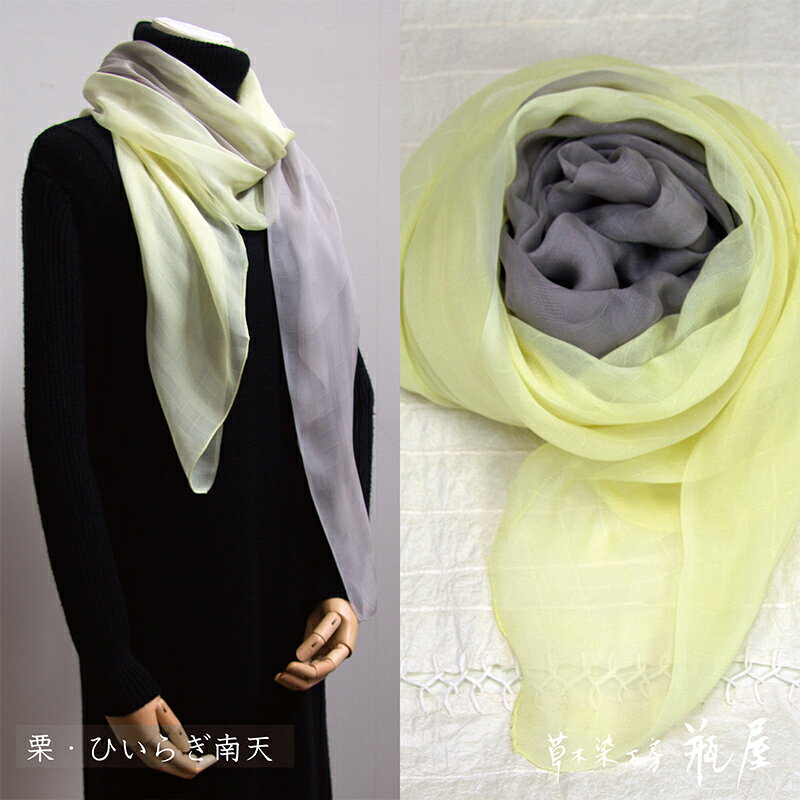 【ふるさと納税】二色染めスカーフ【栗・ひいらぎ南天】 FY25-141