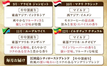 【全12回定期便】コーヒー 珈琲 島の焙煎所おすすめ『江田島シティローストブレンドセット』コーヒー豆 全13種 コーヒー 珈琲 自家焙煎 ドリップ ブレンド 広島県産 江田島市/Coffee Roas