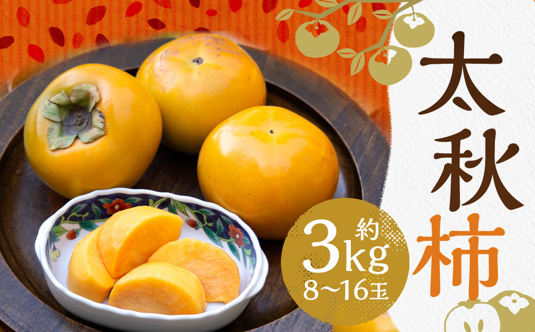 
            太秋柿 約3kg（8～16玉）柿 カキ 果物【2025年10月上旬～11月上旬発送予定】
          