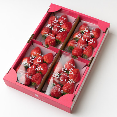 ルビーの輝き!!いちご王国栃木の新品種　大粒『とちあいか』(300g×4パック)【配送不可地域：離島】