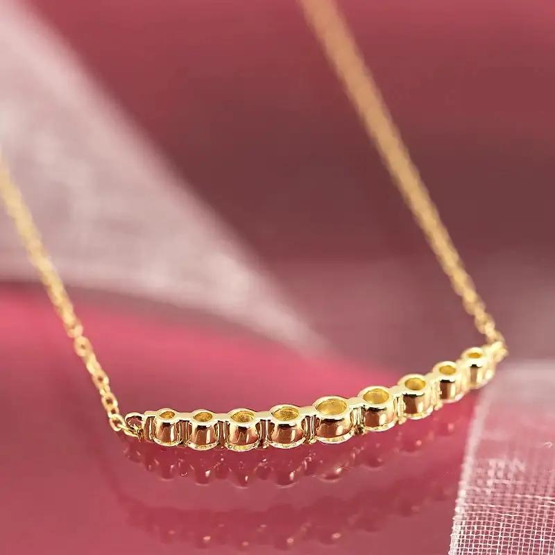 K18YG　0.30ct　ダイヤモンド　ラインペンダントp0067