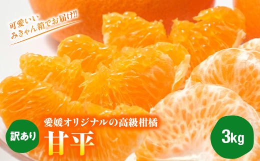 【先行受付】愛媛オリジナルの高級柑橘『甘平（かんぺい）』　3ｋｇを可愛いいみきゃん箱でお届け！！【103-5】 果物 くだもの 甘平 かんぺい みかん ミカン 蜜柑 柑橘 フルーツ  期間限定 季節限定 特産品 YWTBZ003