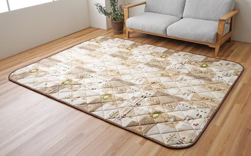 
            手織り風ギャベデザイン アムルこたつ布団 掛敷セット 205cm×205cm BE（ベージュ） こたつ布団 こたつ掛布団 こたつ敷布団 こたつ コタツ 炬燵 福岡県 柳川市
          