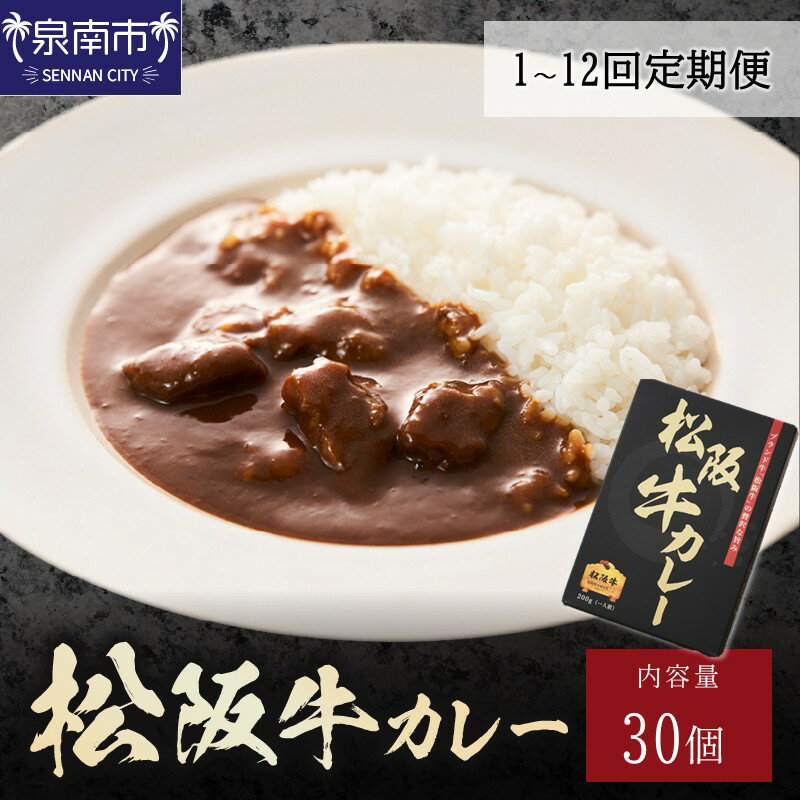 【ふるさと納税】選べる お届け回数！ 松阪牛カレー200g×30個セット 1回 3ヶ月定期便 6ヶ月定期便 12ヶ月定期便