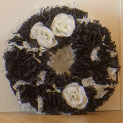 ふるさと納税 牛久市 ファブリックリースモノトーン系　直径約25cm×3個