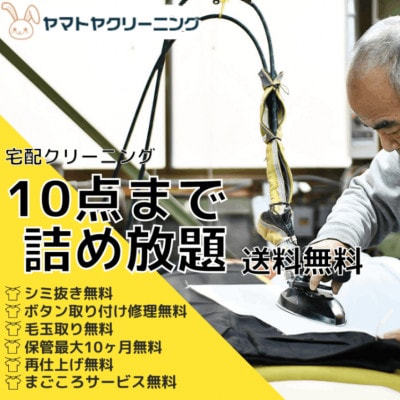 宅配クリーニング 10点コース(最長10ヶ月の無料保管) ボタン修理・毛玉取り付き!【配送不可地域：離島・沖縄】【1525277】