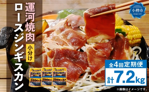 【 定期1ヶ月毎4回 】 運河焼肉ロースジンギスカン小分け