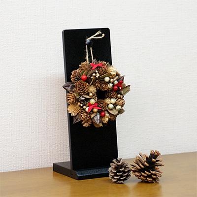 ふるさと納税 海南市 漆器の木製置き型飾り掛け　黒　小