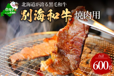 【2024年4月発送分】焼肉！黒毛和牛 別海和牛 焼肉用 600g 北海道別海町産 300g×2パック 肉 牛肉 和牛（ 牛肉 牛肉グルメ 牛肉セット 北海道 道産牛肉 黒毛和牛 別海和牛 別海町 焼