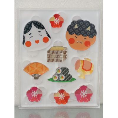 ふるさと納税 羽島市 季節のアクリル積み木　収納ケース付〜2月〜 |  | 03