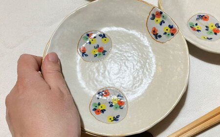 【瀬戸焼】丸紋花 取り皿5点セット 15cm【まるたか水野コーポレーション】[BBBF012]丸皿 お皿