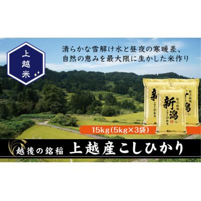 ふるさと納税 上越市 【新米　令和8年産】【食味鑑定士厳選】　新潟県上越市産こしひかり　合計15kg