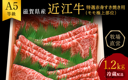【最短1週間発送】 A5ランク 近江牛 すき焼き肉 すき焼き 肉 牛肉 雌牛 特選赤身すき焼き用 約1.2kg 黒毛和牛 滋賀県 豊郷町