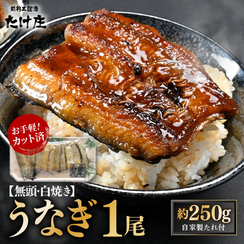 【ふるさと納税】【50セット限定】無頭 うなぎ 白焼き1尾 （約250g） 3カット済 特製自家製たれ付き 【冷凍】 【ウナギ 鰻 蒲焼 鰻蒲焼 鰻白焼 肉厚 ジューシー 惣菜 和食 簡単調理】