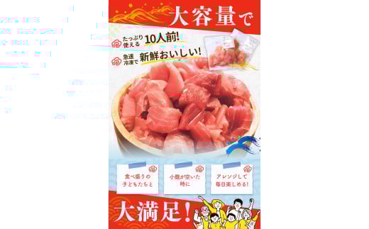 和歌山県すさみ産 天然生マグロ 切り落とし 家庭用 【1kg】マグロ 鮪 ブロック 不揃い 海鮮丼 寿司 手巻き寿司 漬け丼 海鮮 海の幸 小分け 魚介 新鮮 個包装 真空包装 刺身 和歌山 すさみ町