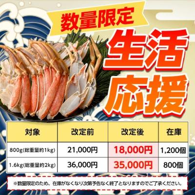 ふるさと納税 境港市 <期間限定・数量限定>生ずわいがにカット(生食可)(1.6kg/総重量約2kg) |  | 01