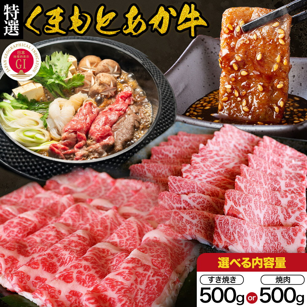 【ふるさと納税】 厳選 GI認証 くまもと あか牛 特選 すき焼き 焼肉 500g 桜屋《30日以内に出荷予定(土日祝除く)》 熊本県 産山村 肉 すき焼き すきやき 焼肉 GI認証 送料無料