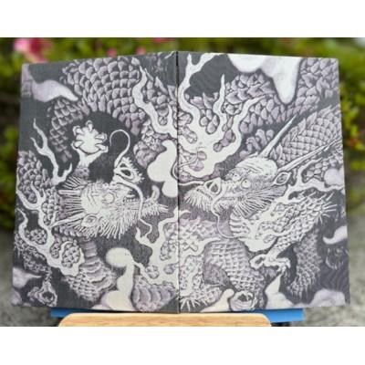 ふるさと納税 与謝野町 昇龍(黒龍)御朱印帳(龍の絵を真似て製織した御朱印帳)　ノーマル色