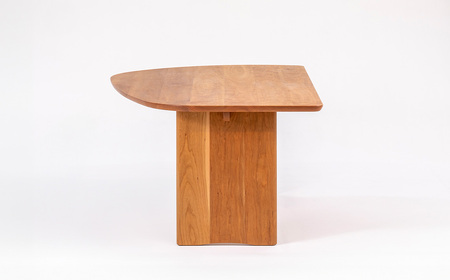 府中家具　ダイニングテーブルARCIII　W1800　ウォールナット ／ 変形テーブル ダイニングテーブル 木製 家具 無垢 デザインテーブル 北欧 インテリア 曲線デザイン 直線テーブル 壁付けテー