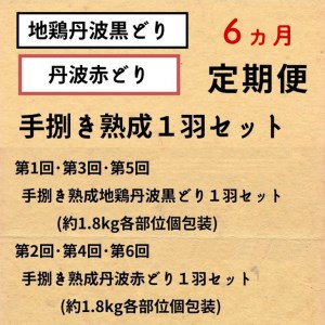 【6回定期便】鶏肉 地鶏丹波黒どり・丹波赤どり 訳あり鶏肉