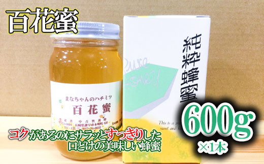 多良岳のふもとで採れた貴重な天然はちみつ「百花蜜」(家庭用)600g×1本 / 百花蜜 百花蜂蜜 蜂蜜 はちみつ / 諫早市 / 諫早観光物産　コンベンション協会 [AHAB030]