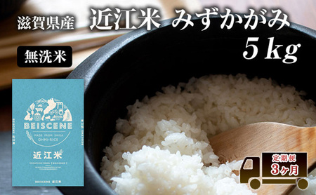 【寄附額見直しました】 特A受賞歴 定期便 5kg×3ヶ月 みずかがみ 無洗米 令和7年産 近江米 米 こめ コメ滋賀 豊郷 定期 3回