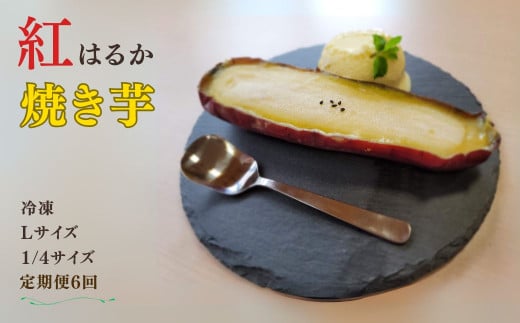【定期便6回】冷凍 焼き芋 紅はるか Lサイズ 1/4カット さつまいも スイーツ おやつ 信州 長野県 千曲市