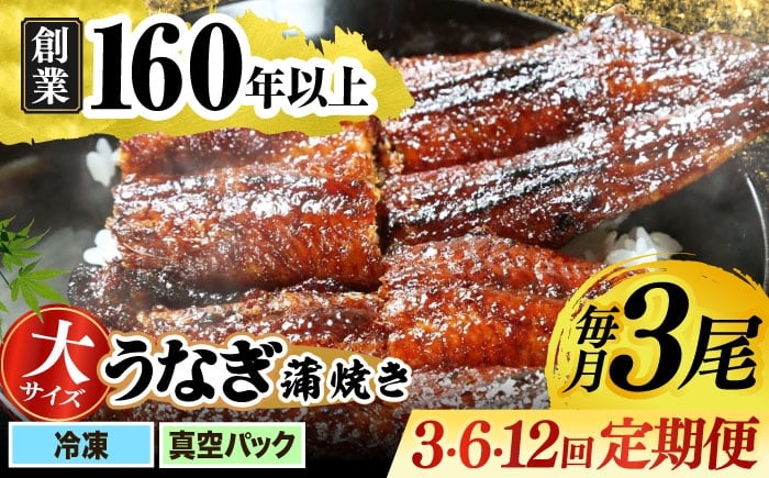 
            【うなぎや】 【選べる定期便回数】 炭火焼 うなぎの蒲焼き 3尾 【紀州備長炭使用】 鰻 ウナギ 丑の日 多治見市/うなぎや [TFO010]
          