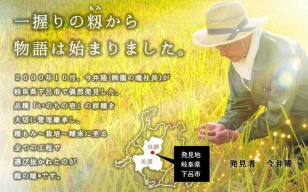 【2025年産米】3kg×1 飛騨産・龍の瞳（いのちの壱）【14-12】