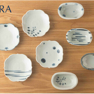 【初期伊万里を再現】 絵変り小皿 ＆ 豆鉢 8点セット【KIHARA】有田焼 取皿 豆皿 副菜皿 おつまみ皿 取鉢 和風 食器 染付 かわいい キハラ A45-154