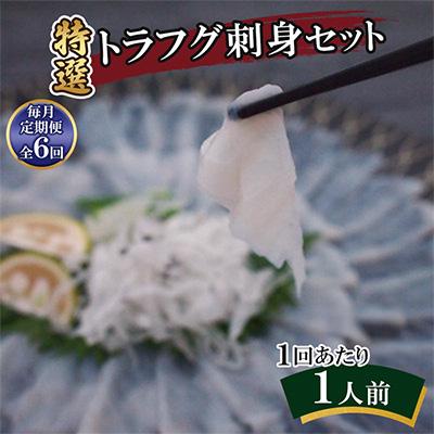 ふるさと納税 壱岐市 【毎月定期便】特選トラフグ刺身セット(1人前)全6回