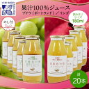 【ふるさと納税】無地熨斗 ポートランド リンゴ ジュース 飲み比べ 180ml 計20本 のし付き 常盤色の瞳 ぶどう 浅黄色の愁 りんご 果汁 100 ジュース ギフト 果汁100 葡萄 林檎 自然農園 お取り寄せ ギフト のし　【 果汁飲料 】